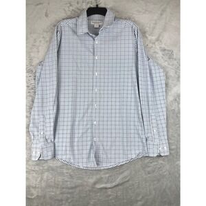 Mizzen+Main MEN'S LIGHTWEIGHT LEEWARD DRESS SHIRT Plaid Button Down Size M trim